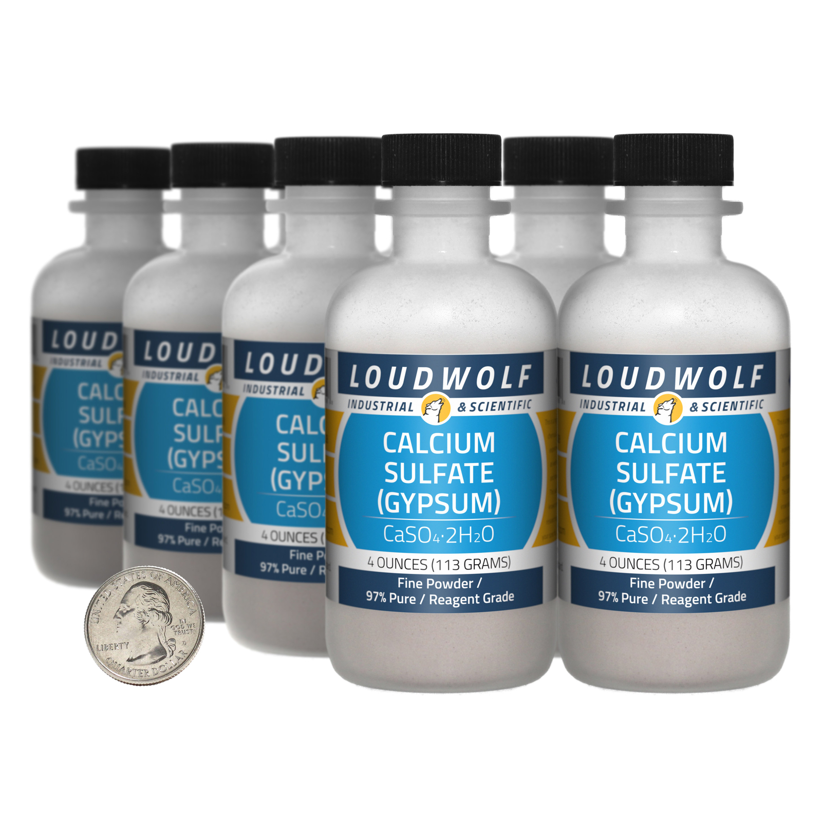 Gypsum / 2 Pounds / 8 Bottles / 97% Pure Reagent Grade / Fine Powder / USA