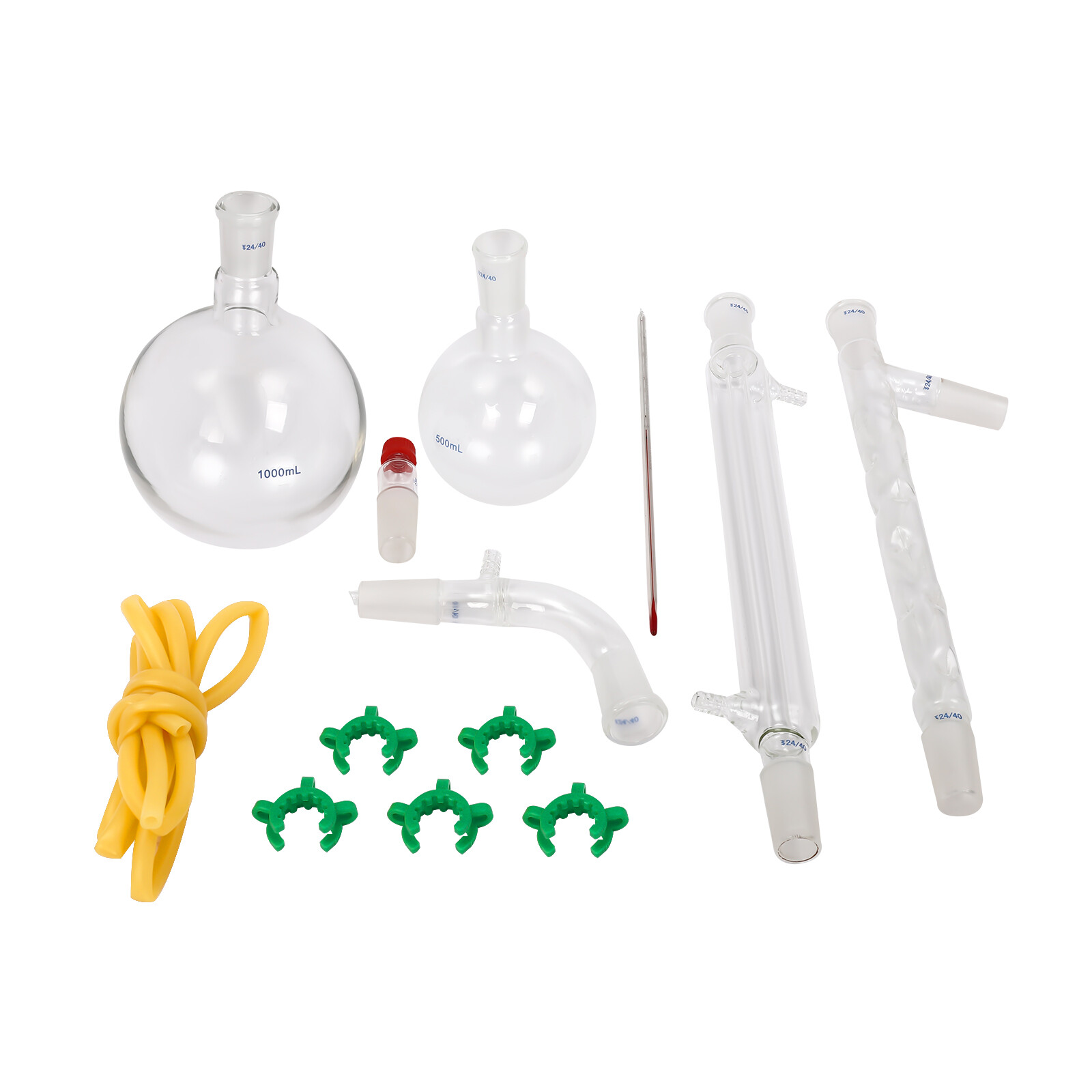 13 PCS Lab Chemilcal Unit 24/40 Joints Glass Organic Chemistry Lab Glassware Kit