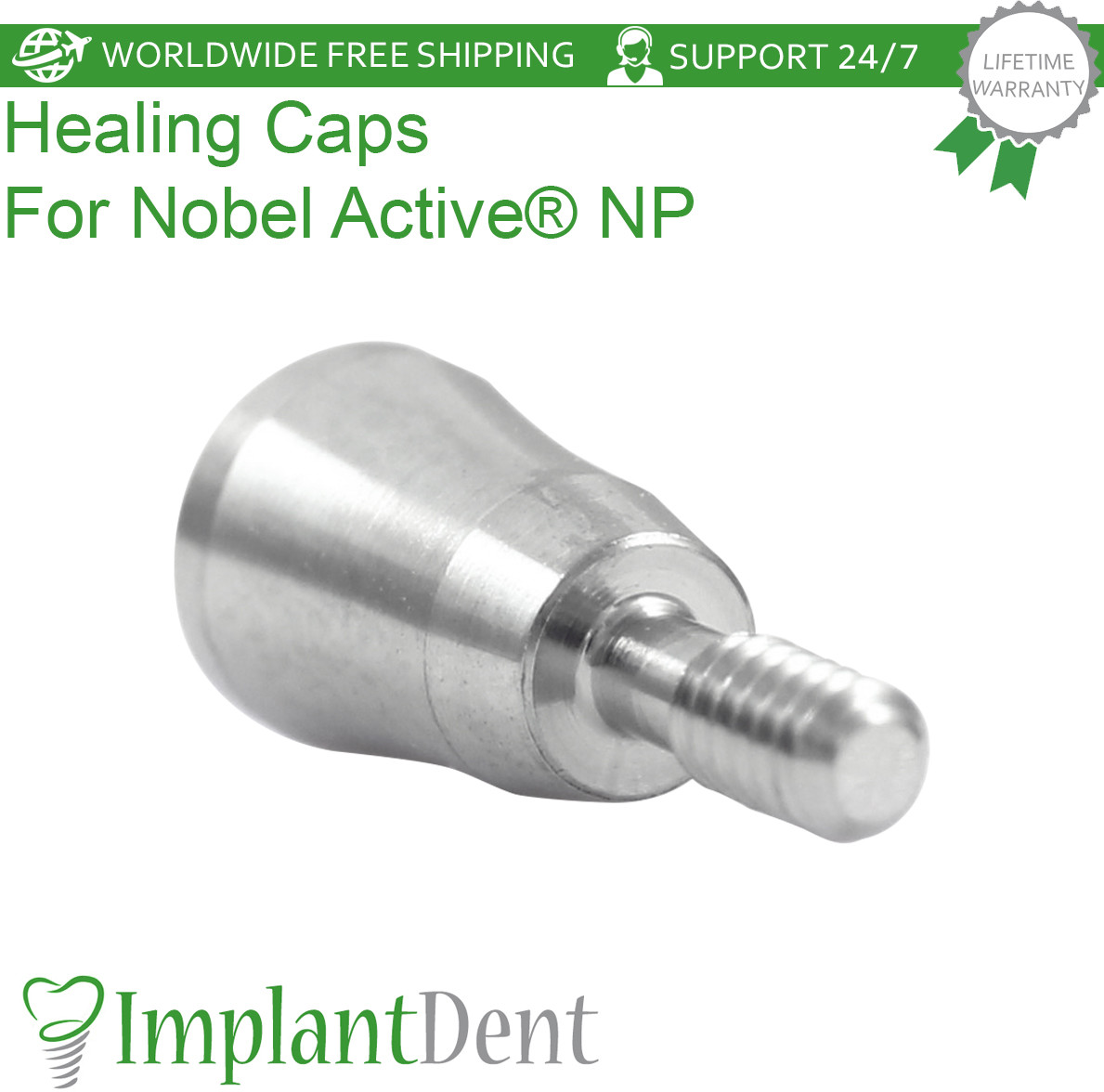 50x Dental Healing Cap Narrow Platform Conical Connection Hex 2.25mm