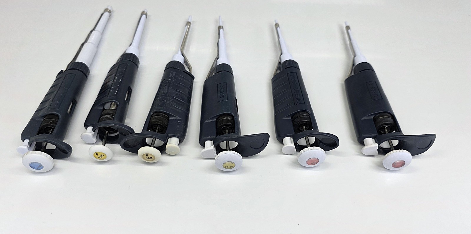 Gilson and Rainin Pipetman Pipette Set P1000, P200, P100, P20, P10 & P2