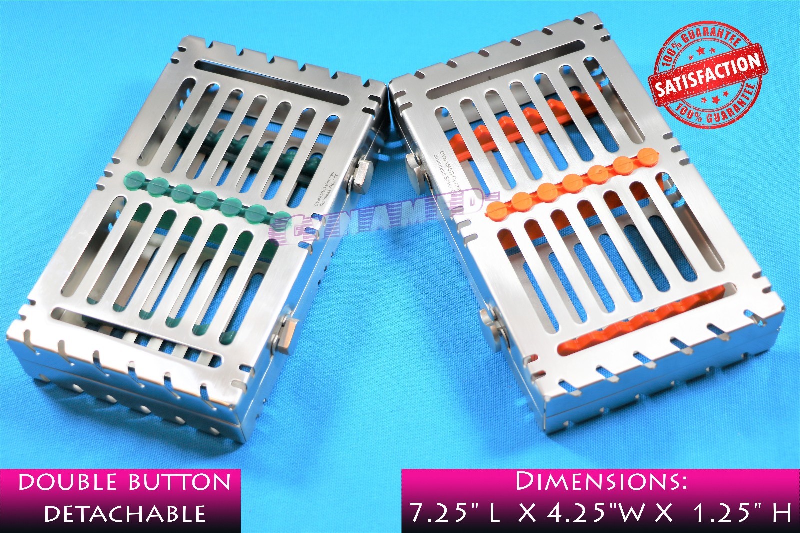 DETACHABLE STERILIZATION CASSETTE FOR 7 INSTRUMENTS GERMAN PREMIUM DENTAL 2 EACH