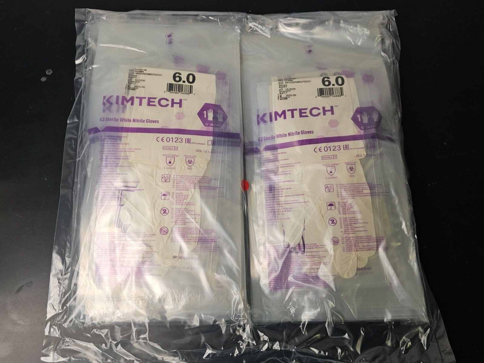 (20) PAIRS KIMTECH G3 STERILE NITRILE GLOVES HAND SPECIFIC CLEANROOM SIZE 6.0