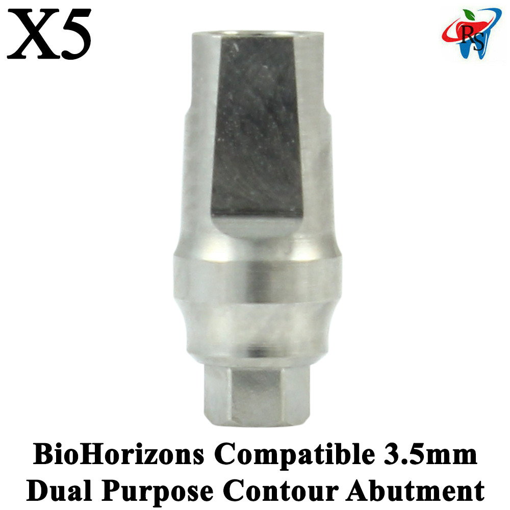 5pcs Dental BioHorizons Compatible 3.5mm Dual Purpose Contour Abutment