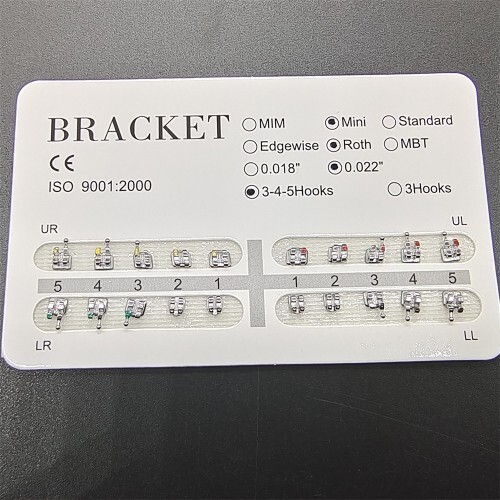 10 Sets Dental Orthodontic Brackets Braces Mini Roth 022 Slot 345 with hooks