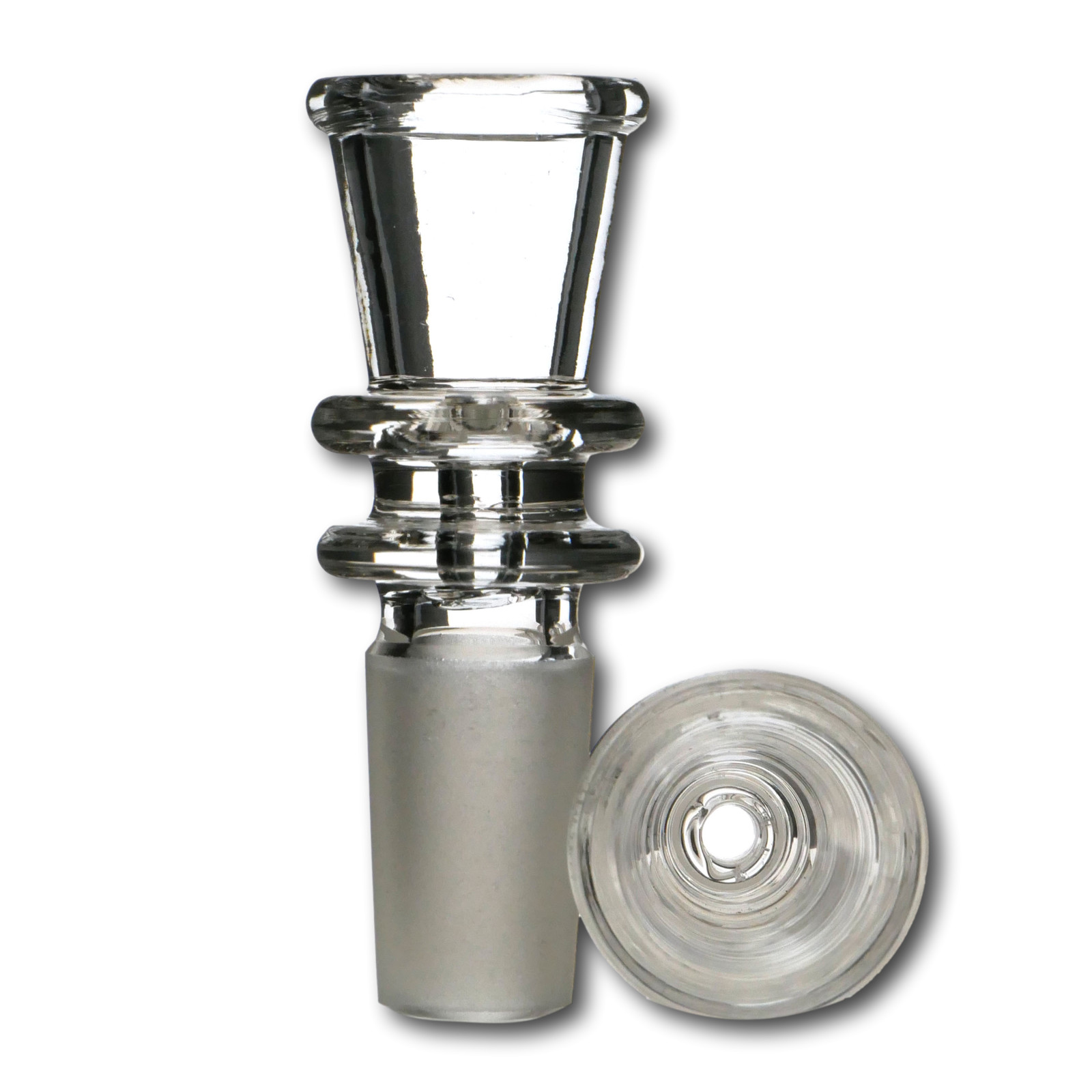 Clear Glass on Glass Slide Bowl Funnel Double Maria Ring For Hookah Bong Pipes