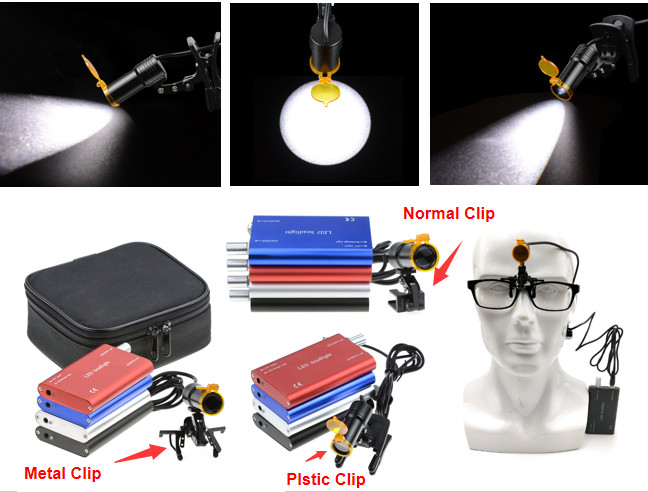 5W Dental Normal/Metal/Plastic Clip High Power LED Headlight+Light Shield DY-007