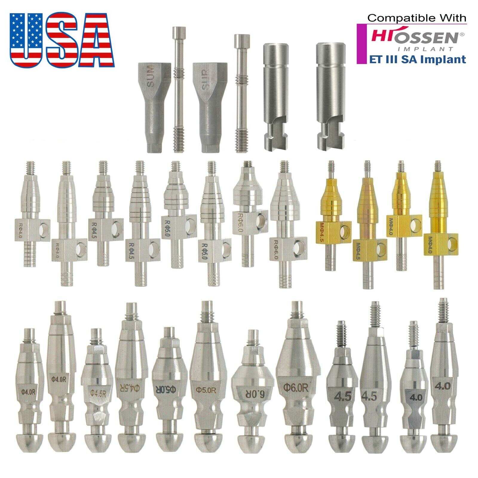 US Dental Lab Analog Transfer Impression Coping Open Closed Tray Hiossen Osstem