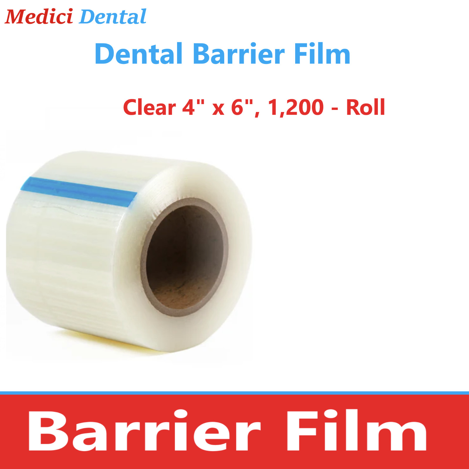 Dental Barrier Film Cover Film, Clear, Blue or Dispenser, 2″ 4″ – 600, 1200 Roll
