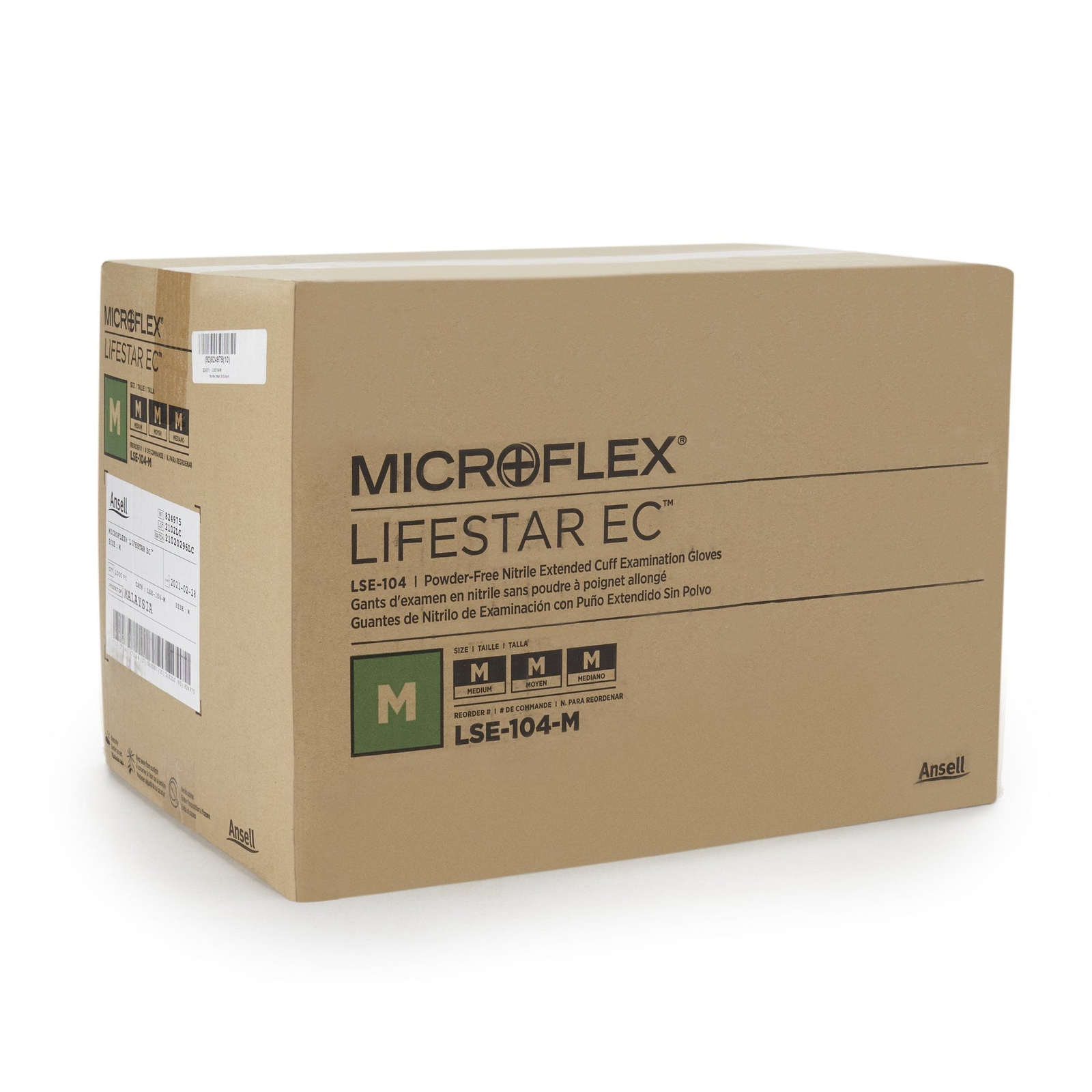 LifeStar EC Nitrile Extended Cuff Length Exam Glove, Medium, White / Blue