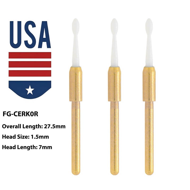 3pcs Dental Soft Tissue Trimmer Ceramic Bur For Gingival Gingivectomy FG 1.5mm