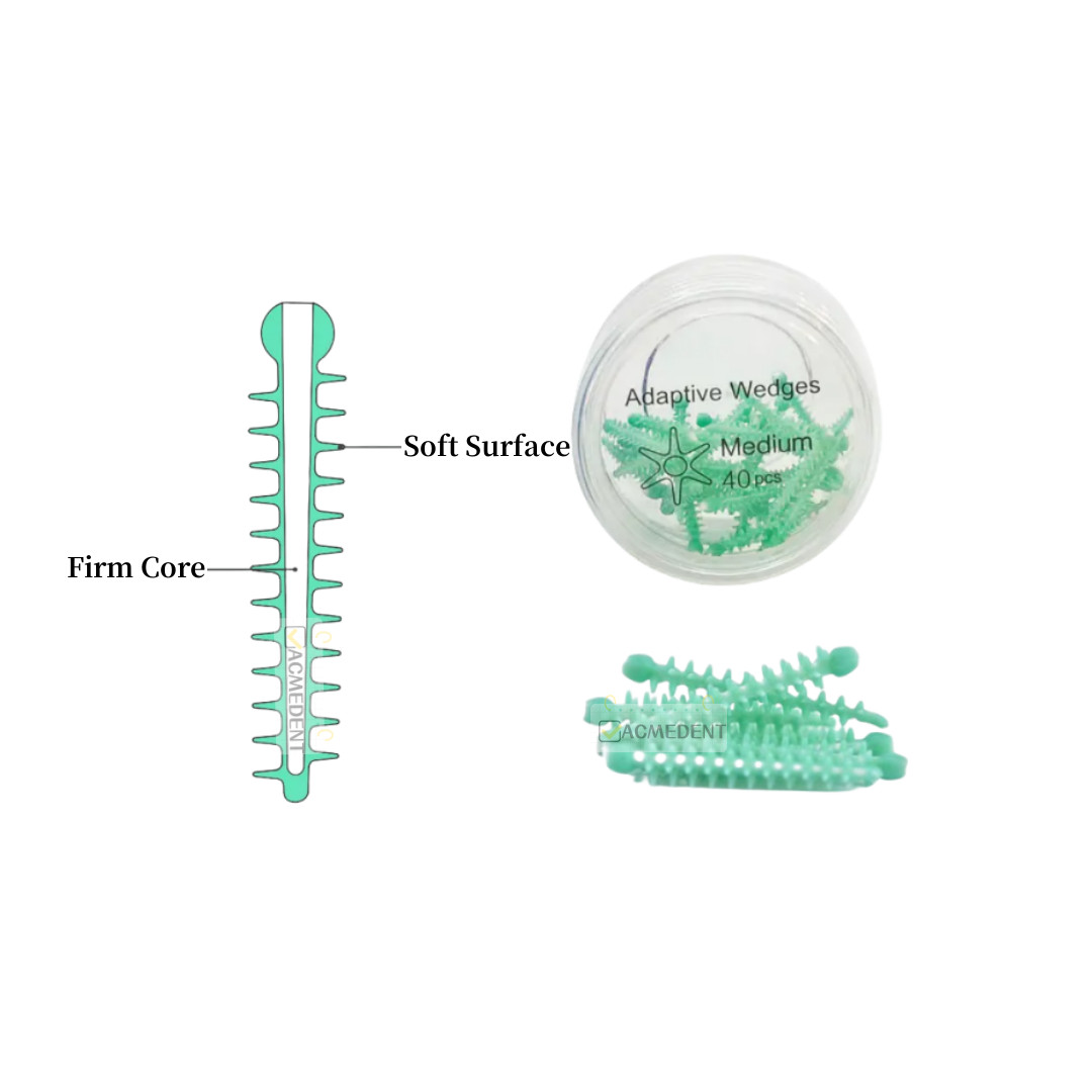 200-Pcs Dental Adaptive Wedges Thorn Soft Face Wedge Firm Core Matrix 134℃