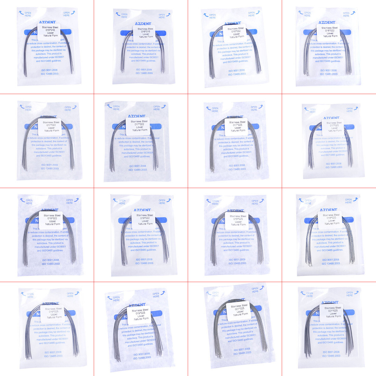 AZDENT Dental Orthodontic Arch Wires Ovoid/Nature Stainles Steel Rectangular