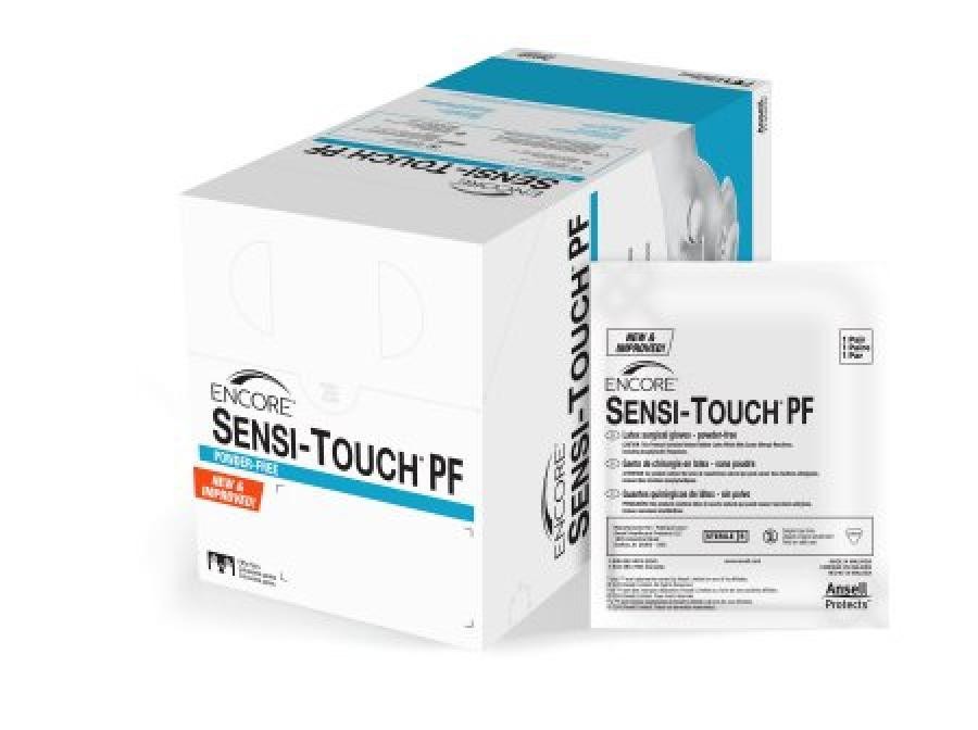 Ansell Encore Sensi-Touch PF Surgical Gloves Sterile Size 7.5 Natural, 50 Count