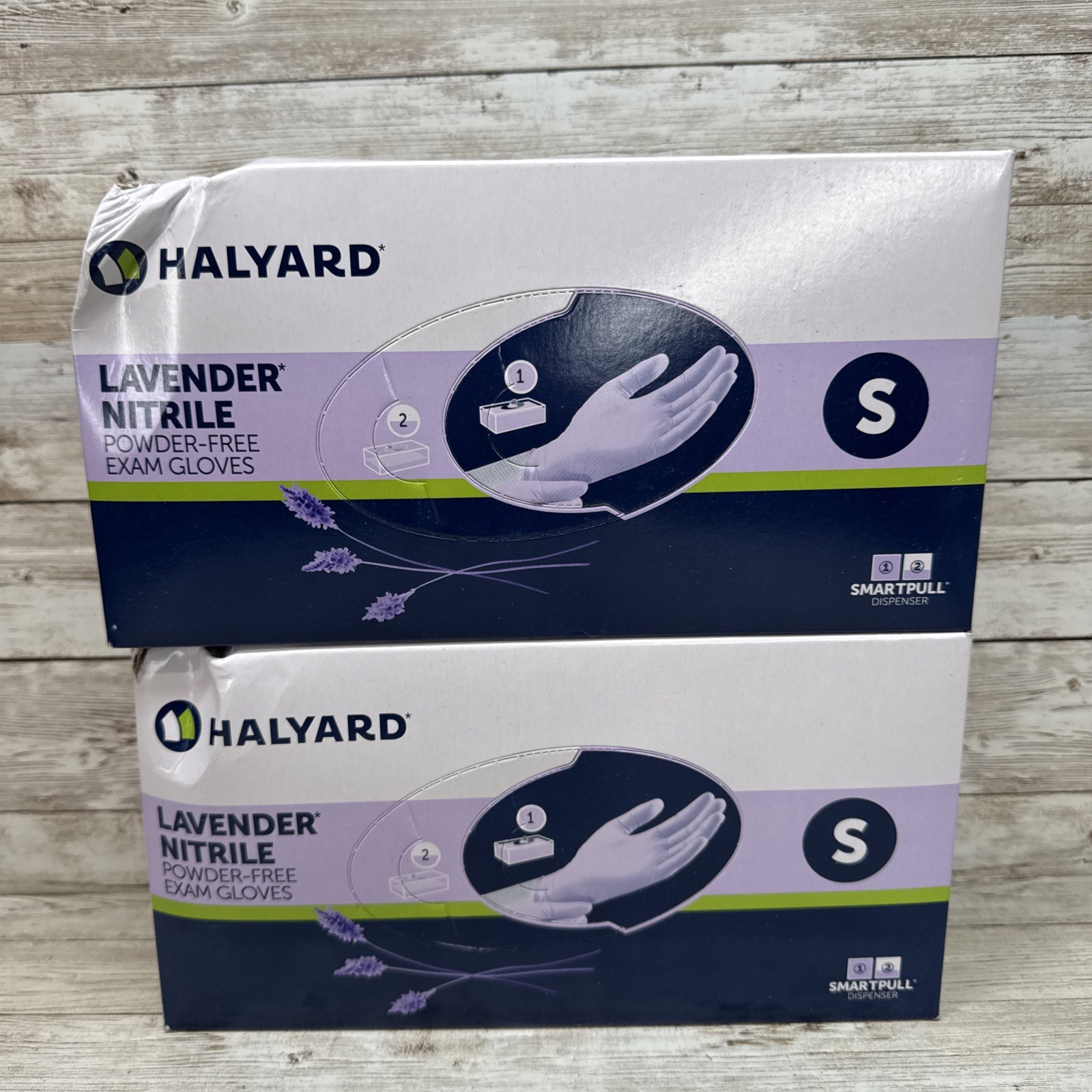 Halyard Nitrile Lavender Exam Gloves *2 DENTED BOXES* Size: SMALL Exp: 7/29