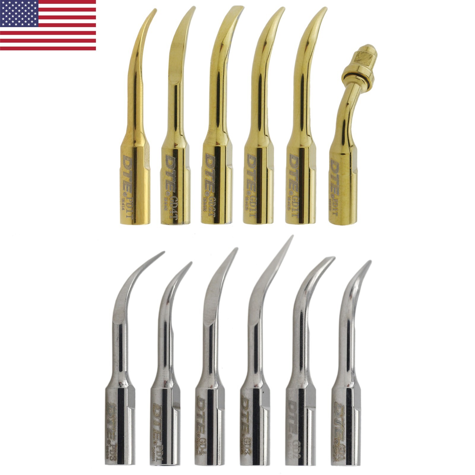 Woodpecker DTE Dental Ultrasonic Piezo Scaler Tip Scaling Perio GD1 PD1 SATELEC