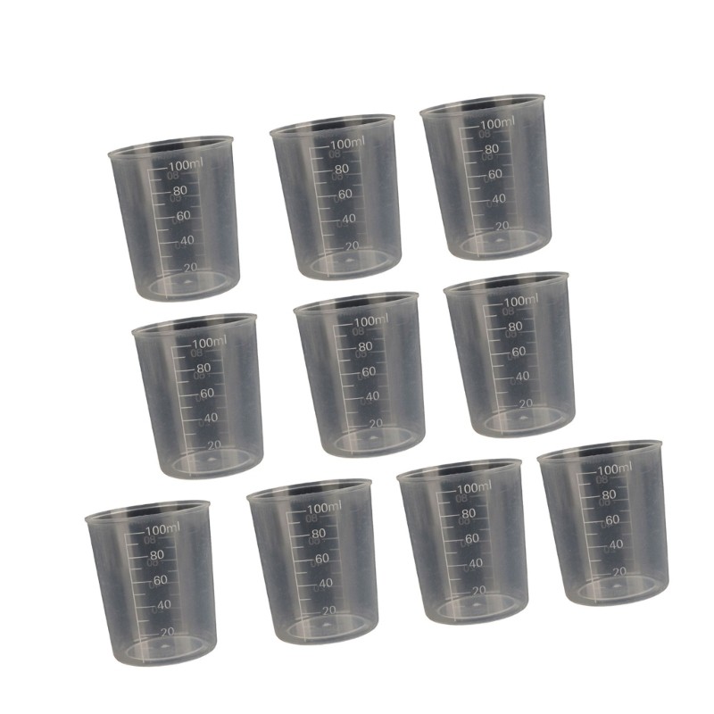 5Pcs Small Plastic Measuring Cups 10-100ml Transparent Liquid Kitchen Lab Tools