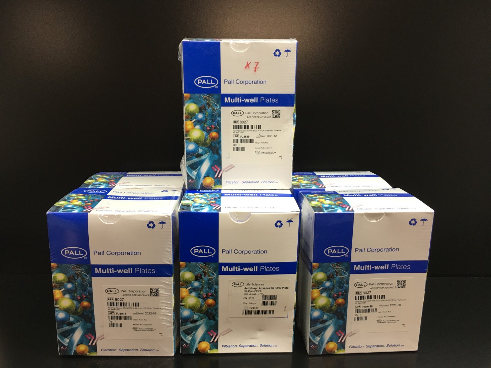 PALL REF 8027 PP 96-Well 350uL 30-40um Acroprep Advance Filter Plates Lot 7 PKS