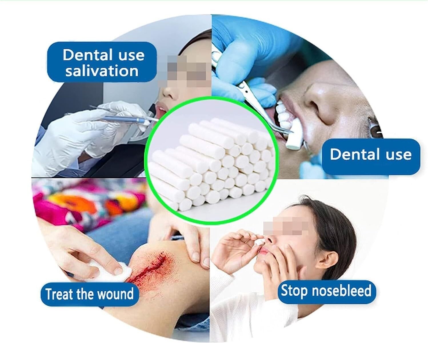 Premium Dental Cotton Rolls #2 Medium 1.5″ x 3/8″ Extra Absorbent Non-Sterile