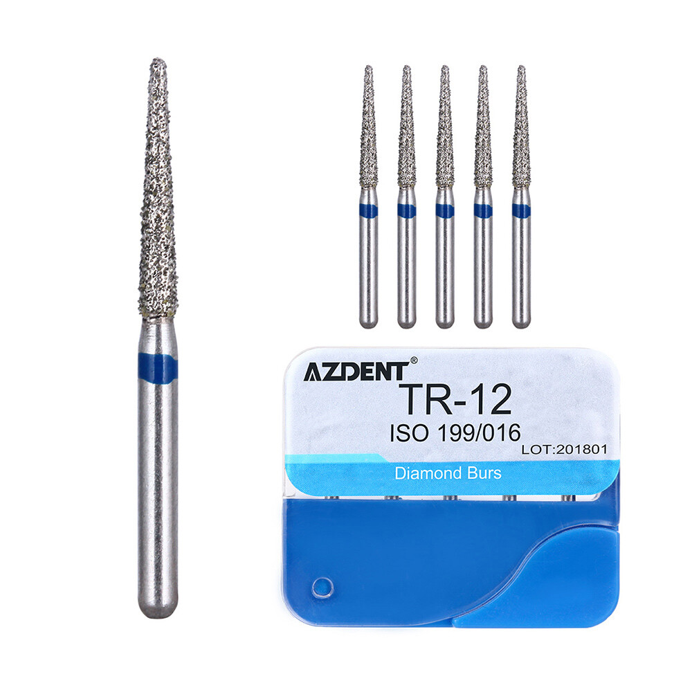 100Pcs AZDENT Dental Diamond Burs for High Speed Handpiece Medium FG 1.6MM