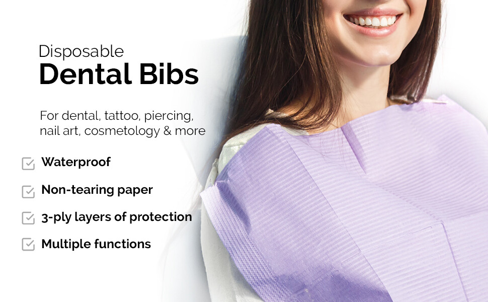 JMU Dental Patient Bibs 13″x18″ 3-Ply Waterproof Medical Tattoo Napkin 6.5g