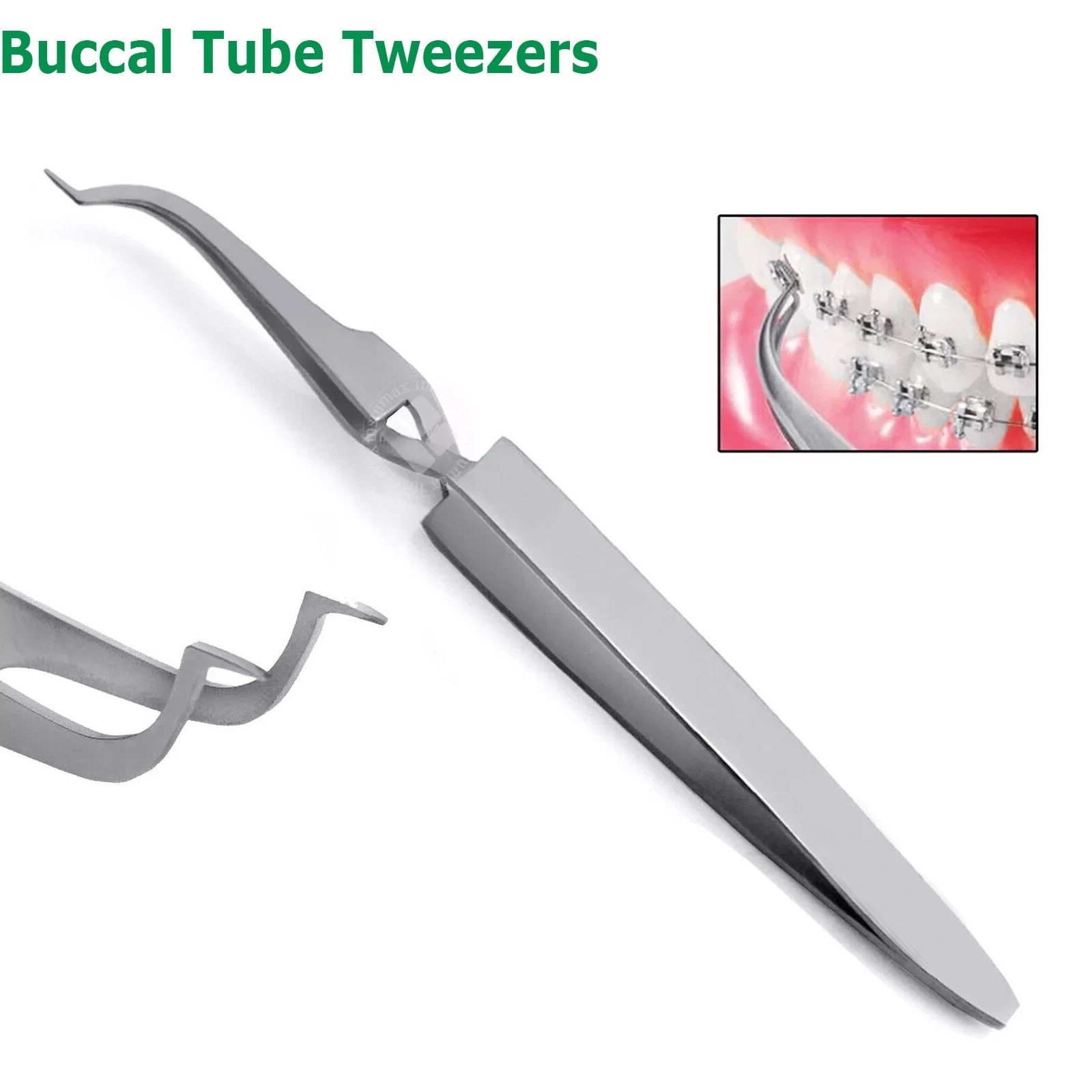Dental Buccal Tube Tweezer Orthodontic Slim Tip Bracket Holder Direct Bonding CE