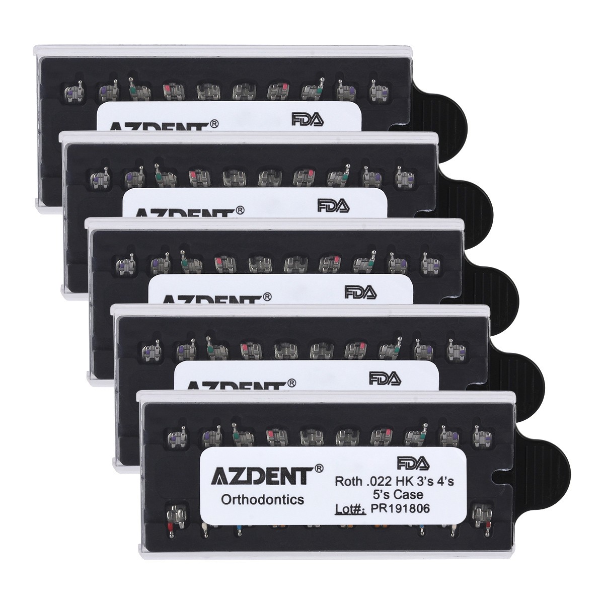 20Pc AZDENT Dental Orthodontic Bracket Metal Braces MINI Roth.022 HK345 case