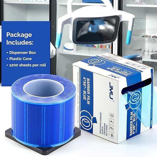 JMU Dental Tattoo Adhesive Roll Medical Barrier Film Tape 1200 Sheets 4″ x 6″