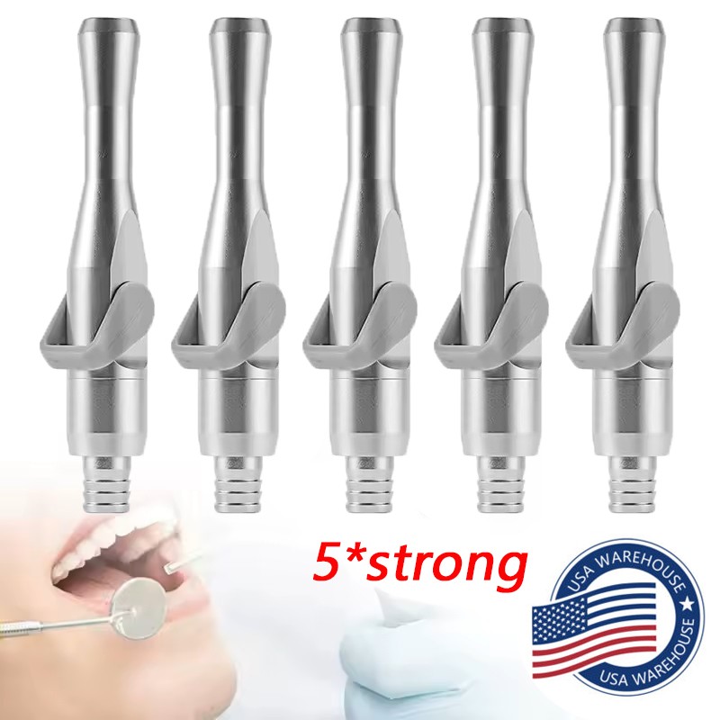 5Pcs Dental Saliva Suction Valve Strong Handle Oral Valves Ejector Aluminum