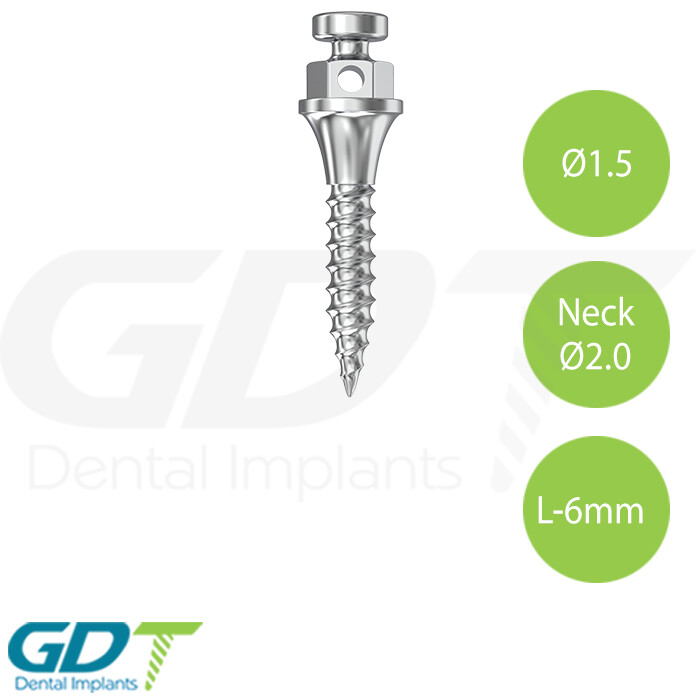 Dental 0rthodontic TADs Micro Fixture Length 6.0mm, Long Neck 2.0mm Sterile