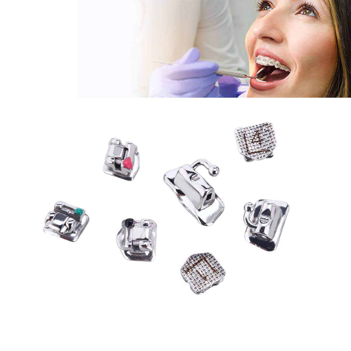 AZDENT Brackets de autoligado de ortodoncia dental Roth .022 Ganchos móviles 345