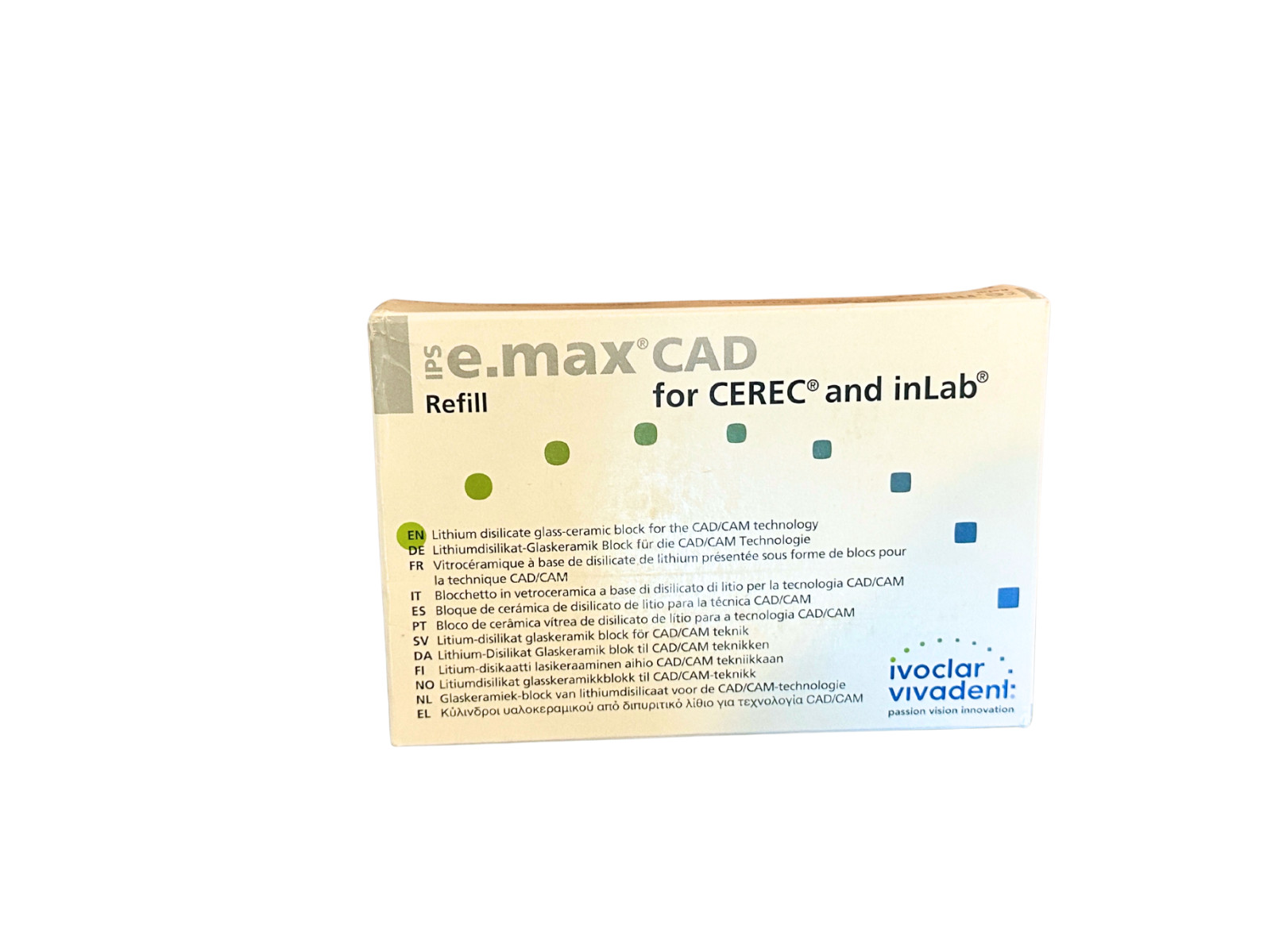 Ivoclar Vivadent e.max Cad for CEREC inLab Bridge Blocks LT A1, A2, A3, B1, BL2