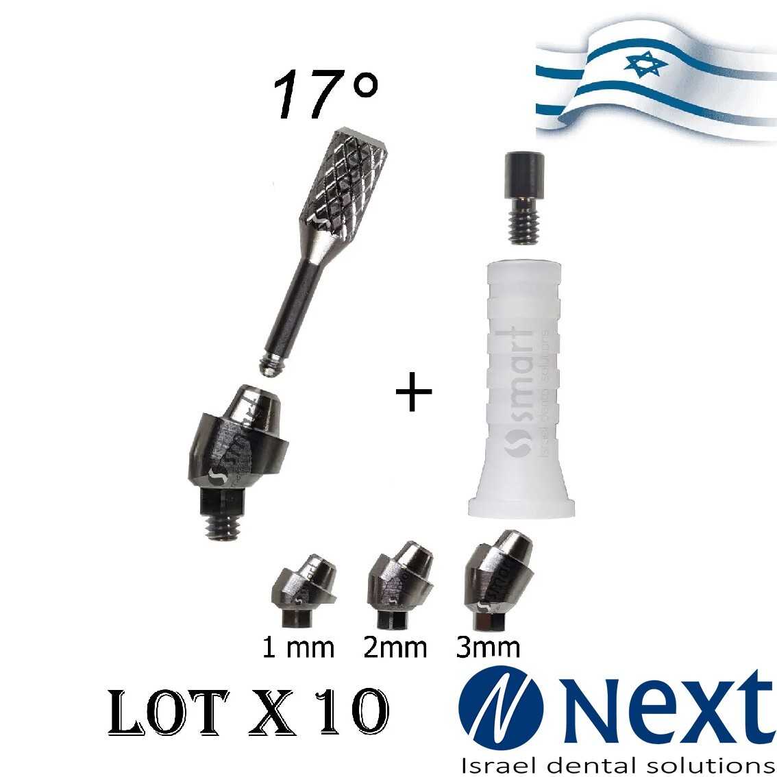 Lot x 10 Multi Unit angulated 17° abutment angled plastic sleeve