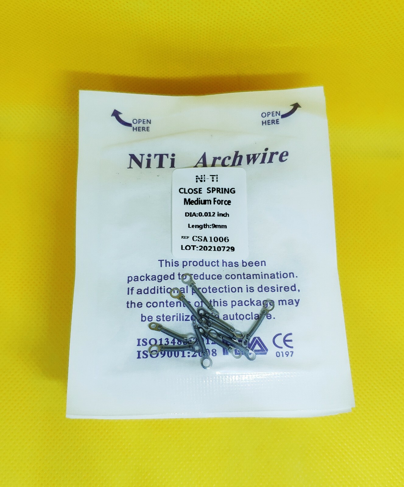 100Packs Dental Closed Coil Spring Orthodontic Niti Alloy 012*9mm Medium Force