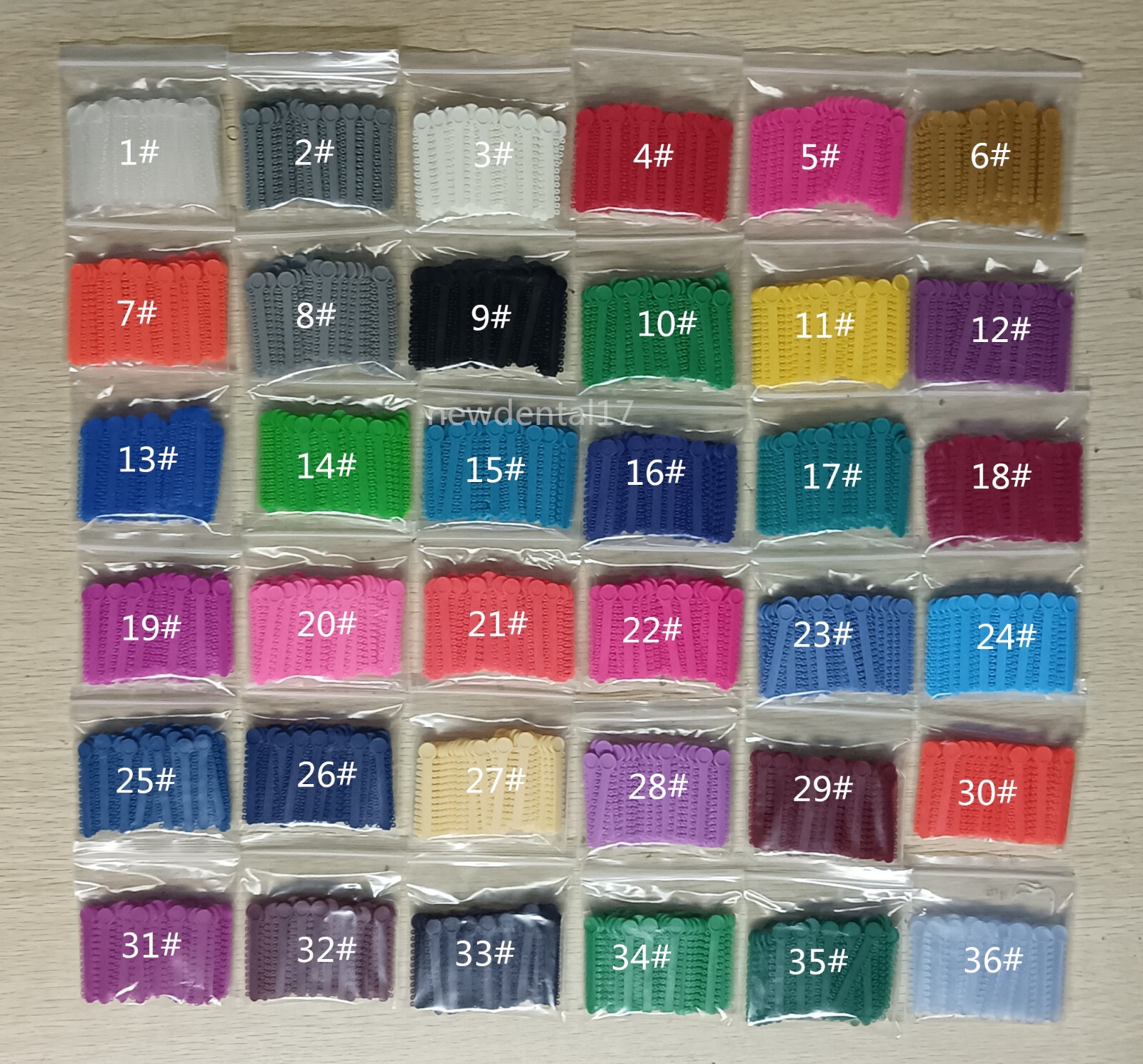 1Pack/1008pcs Dental Ligature Ties Orthodontic Elastic Rubber Bands 38 Colors