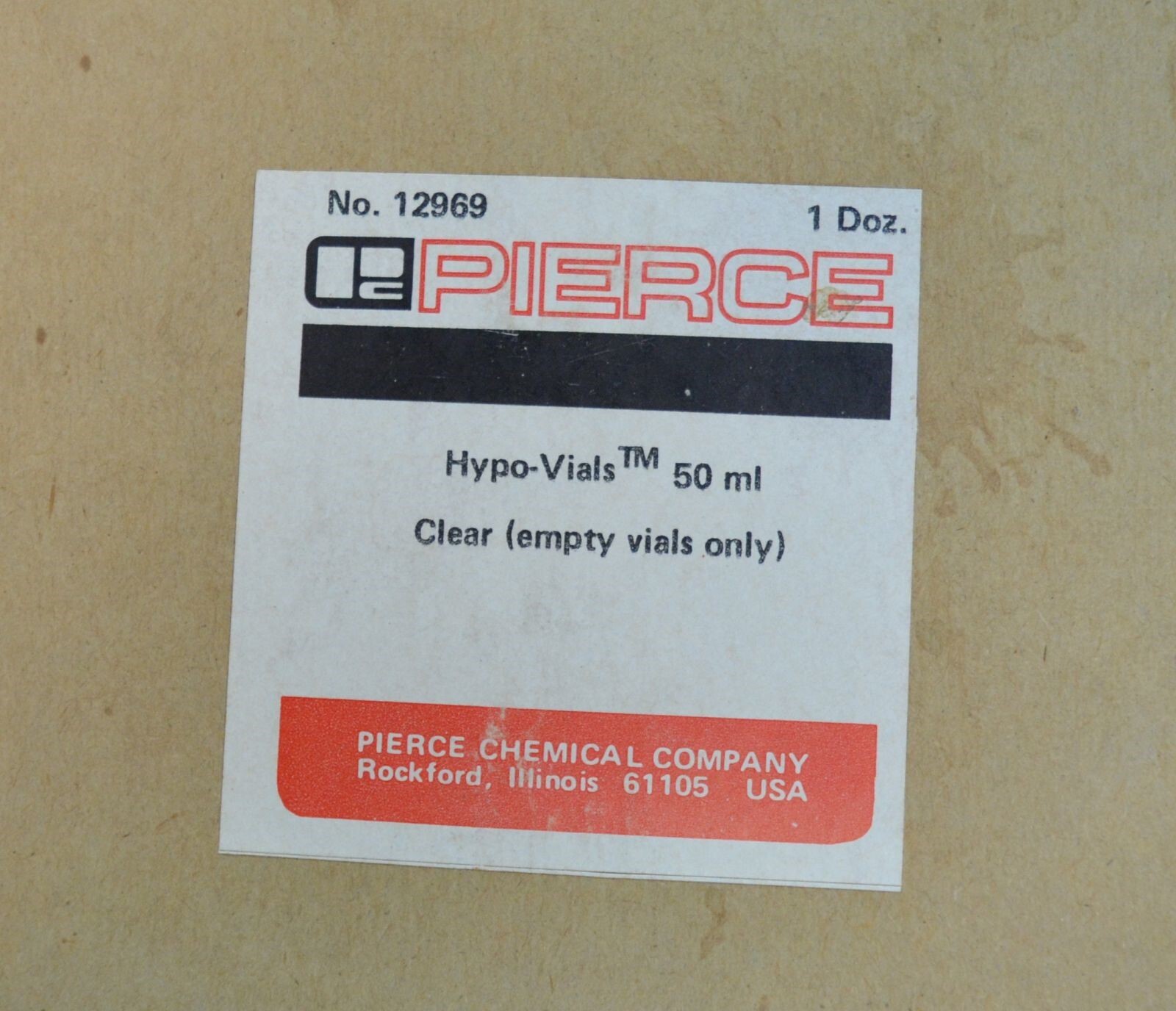 Lot of (45) Pierce Chemical 12969 Hypo-Vials 50ml Type 1 Borosilicate Glass Vial