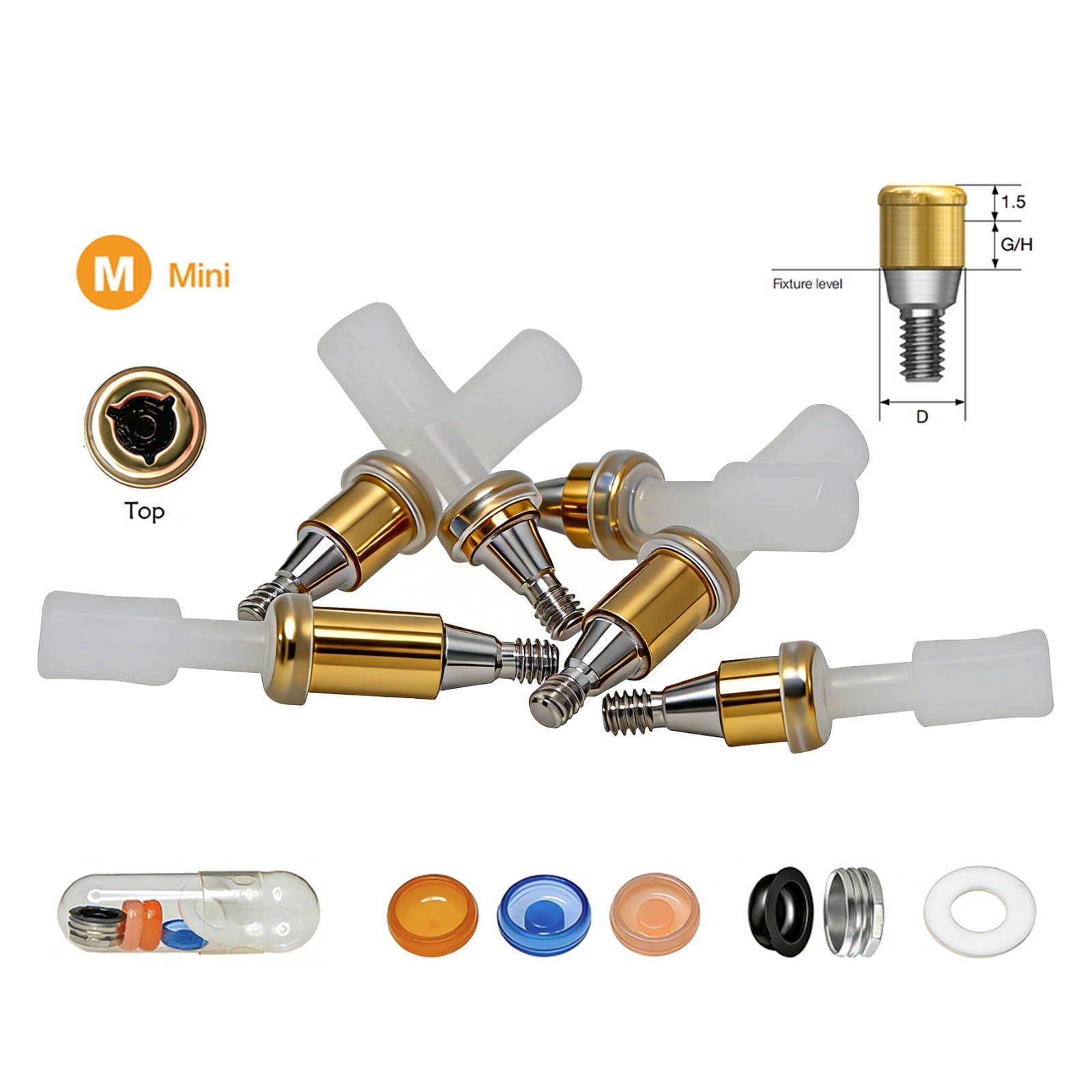 Hiossen ET Zest Locator Overdenture Abutment Legacy Anchor Mini/Regular 1-7.0mm