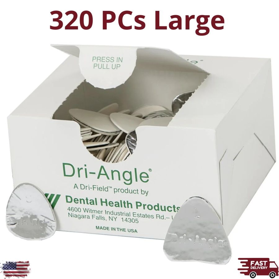 320Pcs Cotton Roll Substitute Silver Large Reflective Saliva Absorbent Pads Oral
