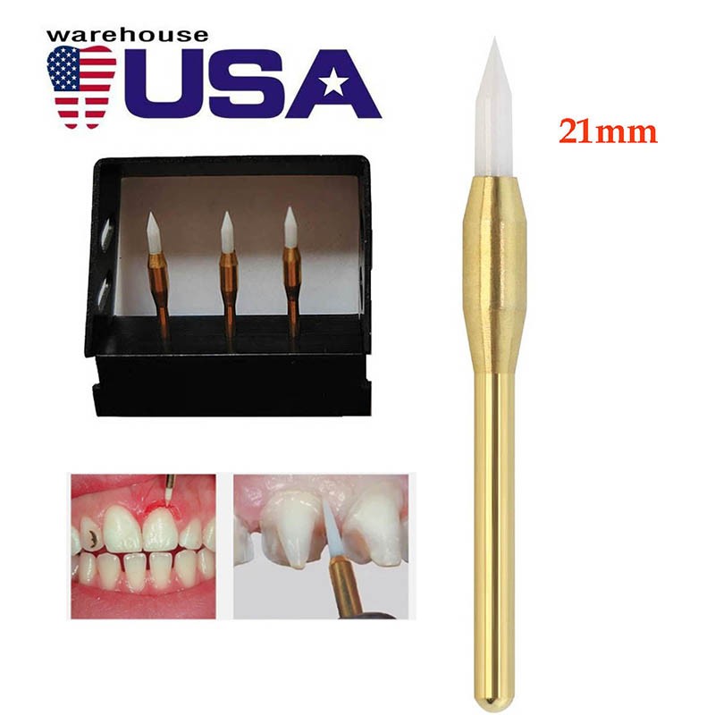 3PCS Dental Gingival Trimmer Soft Tissue Bur 21mm for Precise Retraction