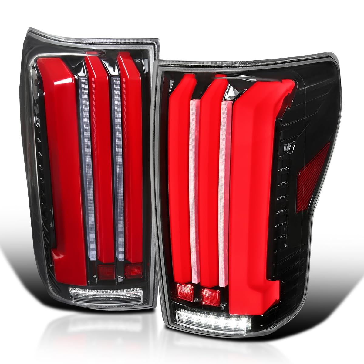 Jet Black Full LED Sequential Tail Lights Red Bars 2007-2013 for Toyota Tundra P