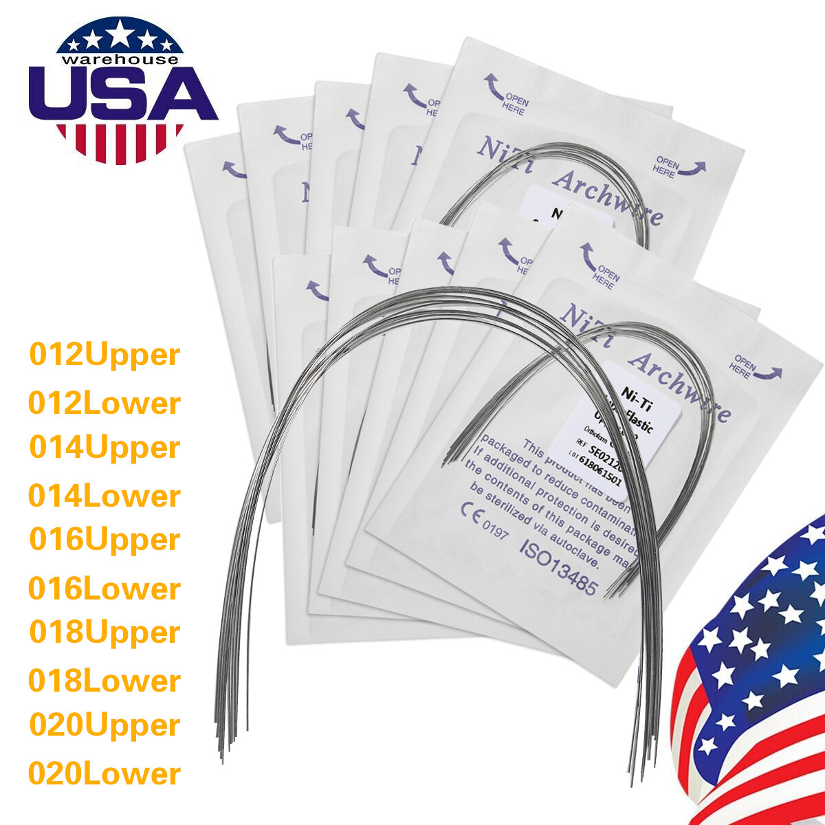 10Pcs Dental Orthodontic Arch Wire Niti Thermal Activated Ovoid Natural form CE