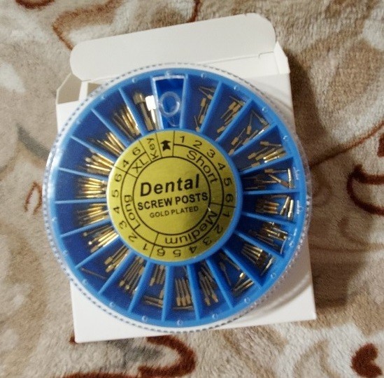 120pcs/kit Dental Screw Post Completed Kit Silver/Gold Plated Endo Conical Pins
