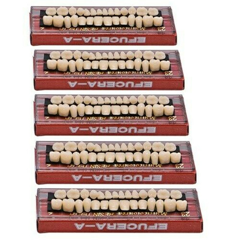 5 Sets Denture 23# Shade A2 Acrylic Resin Full Set Teeth Upper Lower Dental NEW