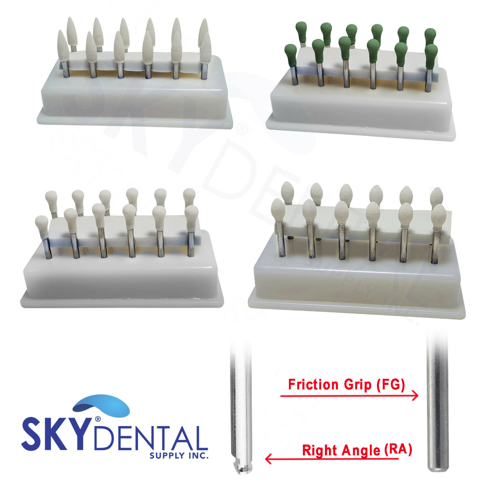 Flame Cone Round Mounted Stone Dental Polishing Burs FG / RA Abrasion Point Bur