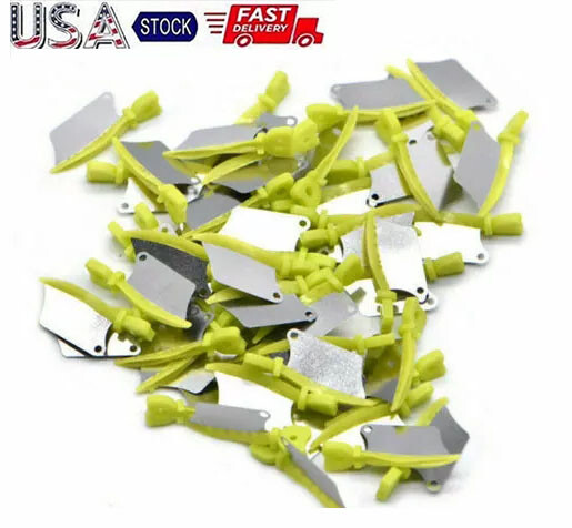 50pcs Dental Matrix Fender Wedge Prep Interproximal Wedges w Metal Blade Guard