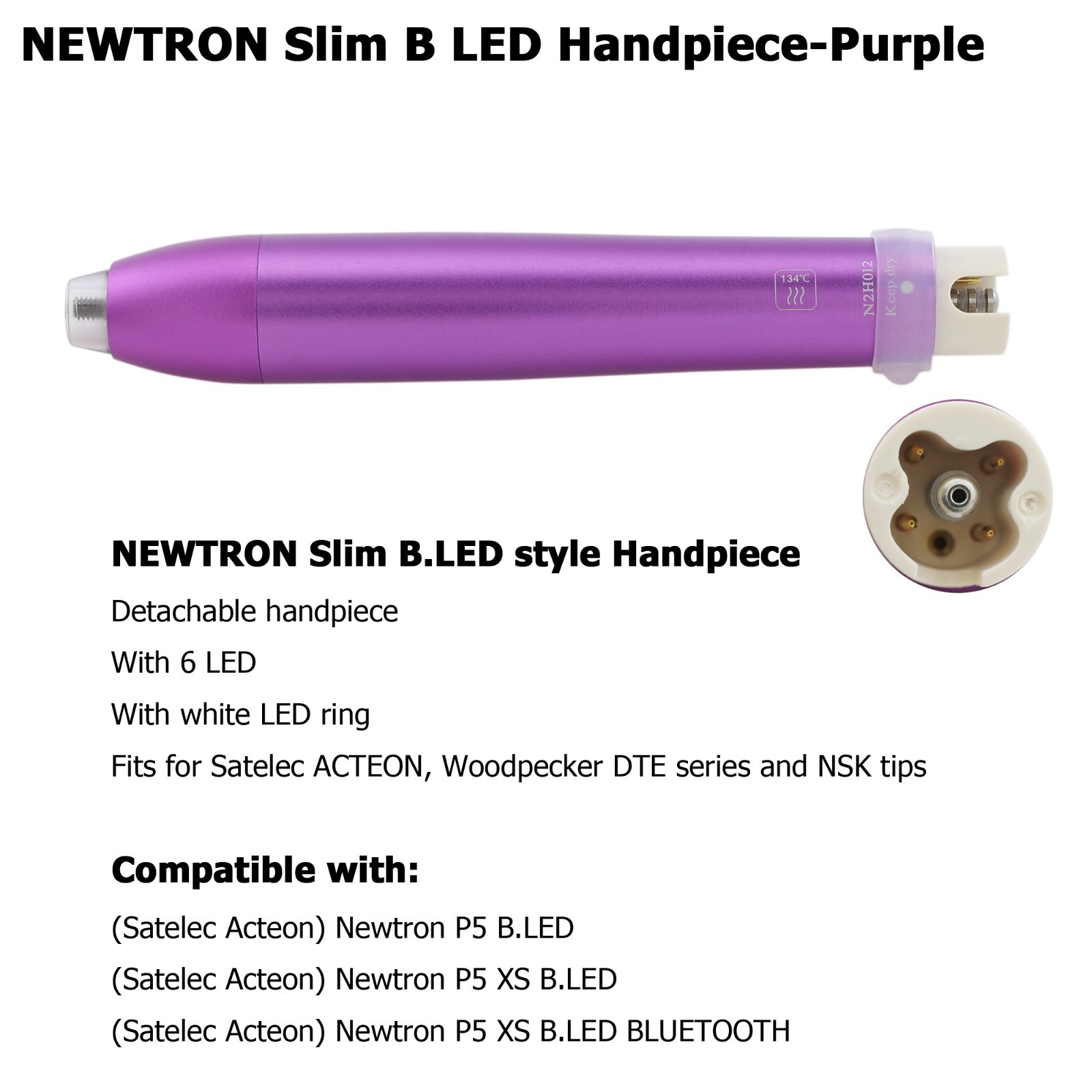 Satelec ACTEON NEWTRON Slim B LED Ultrasonic Scaler Handpiece Piezo Tips H3 1S