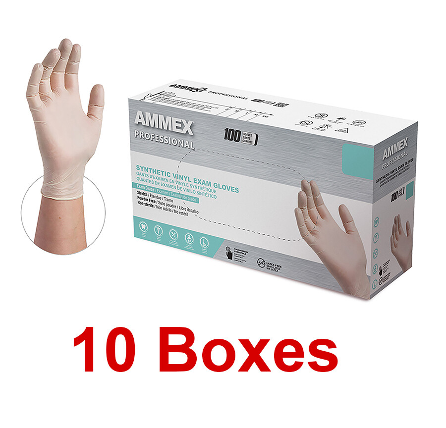 Ammex Stretch Vinyl Ivory Exam 4.0 Mil Glove – Medium VSPF44100 (/GM3-4093-VS…