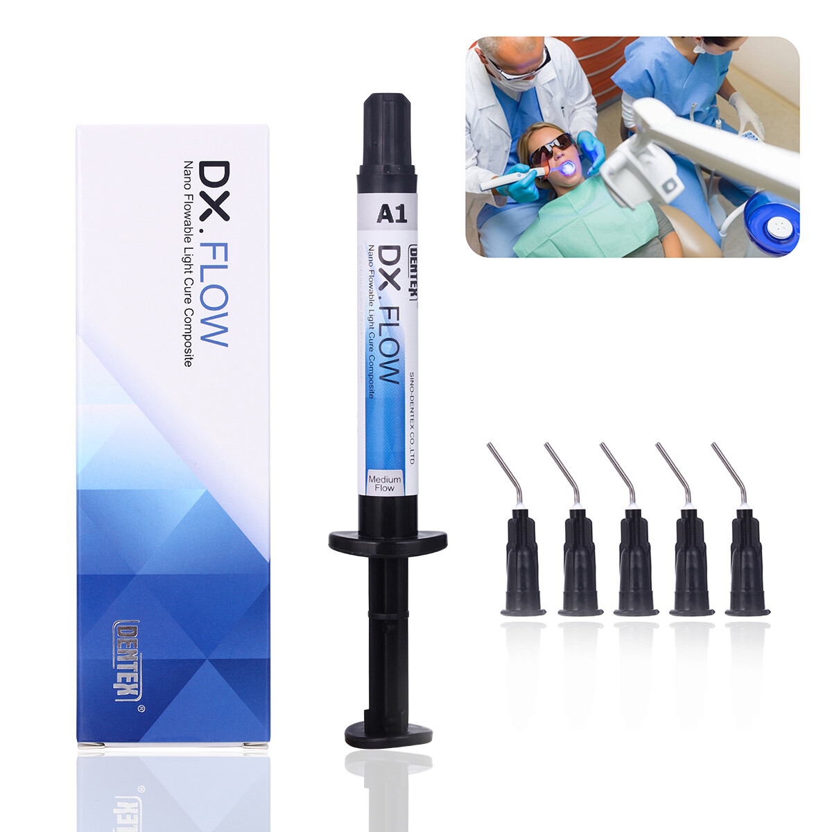 Dental Dentex A1 Medium Flow Flowable Light Cure Composite Resin Syringe