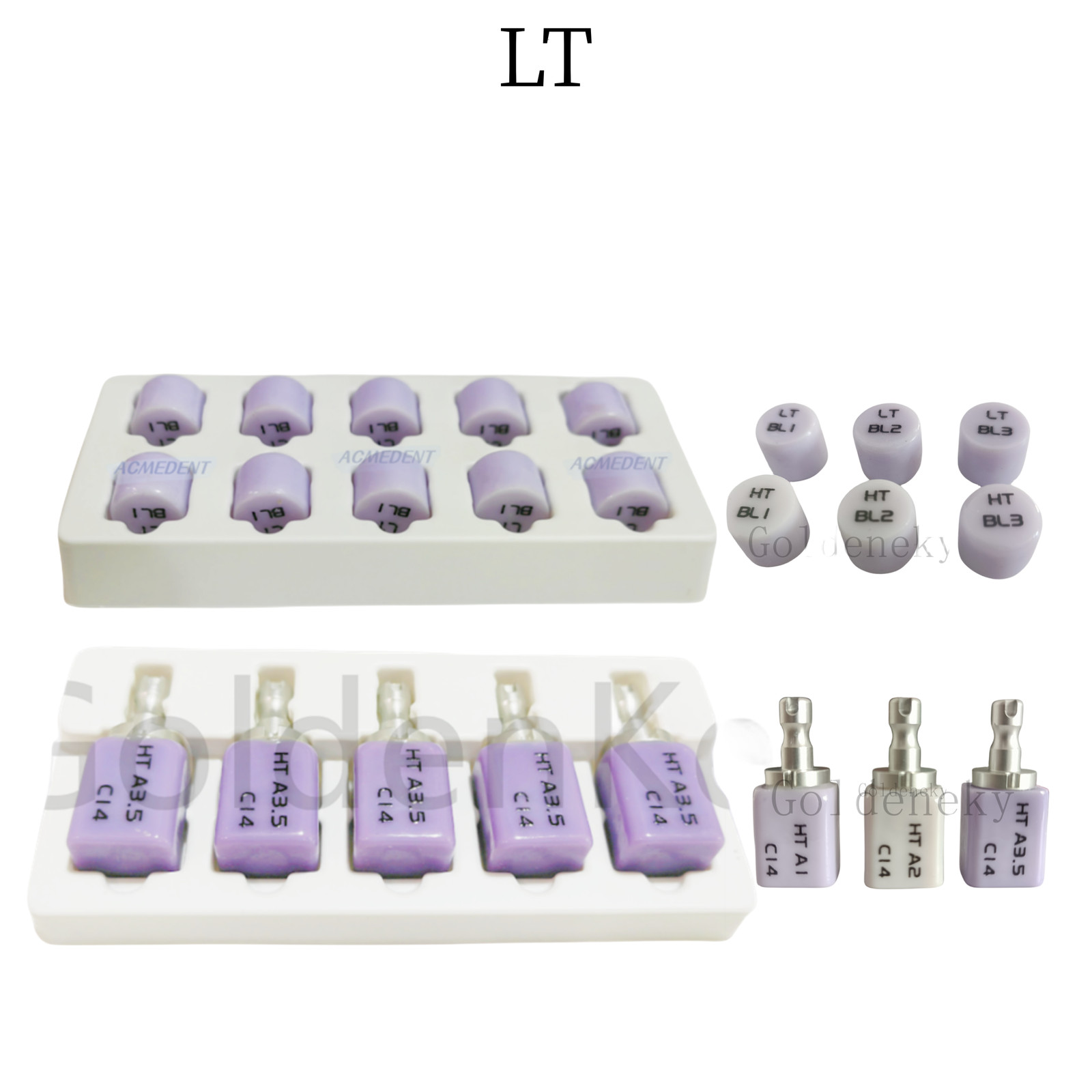 Low Transparency Dental Glass Ceramic Liithium Disslicate Blocks C14 CAD CAM