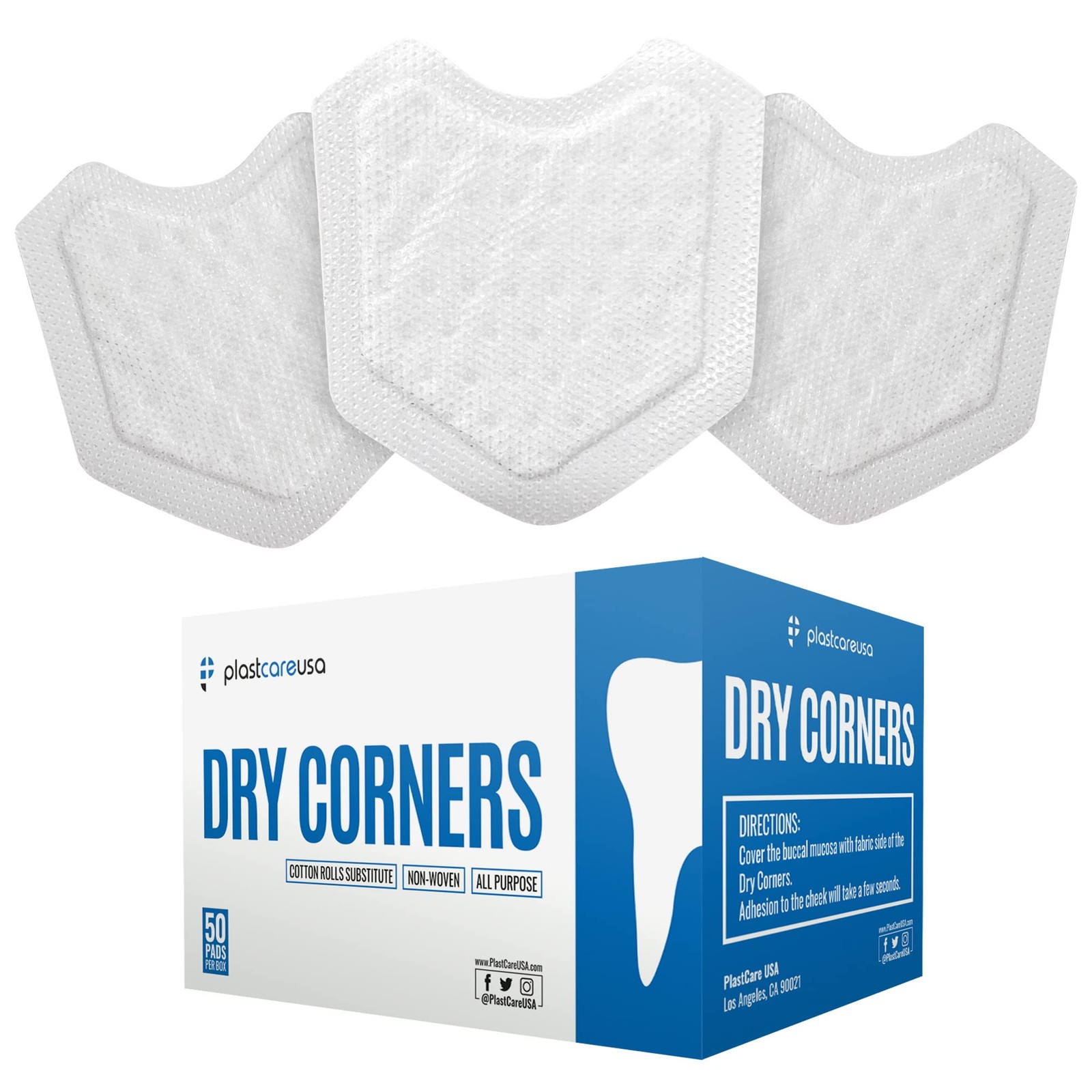 200 Dental Dry Corners, Disposable Saliva Control & Cheek Protection Pads Sup…