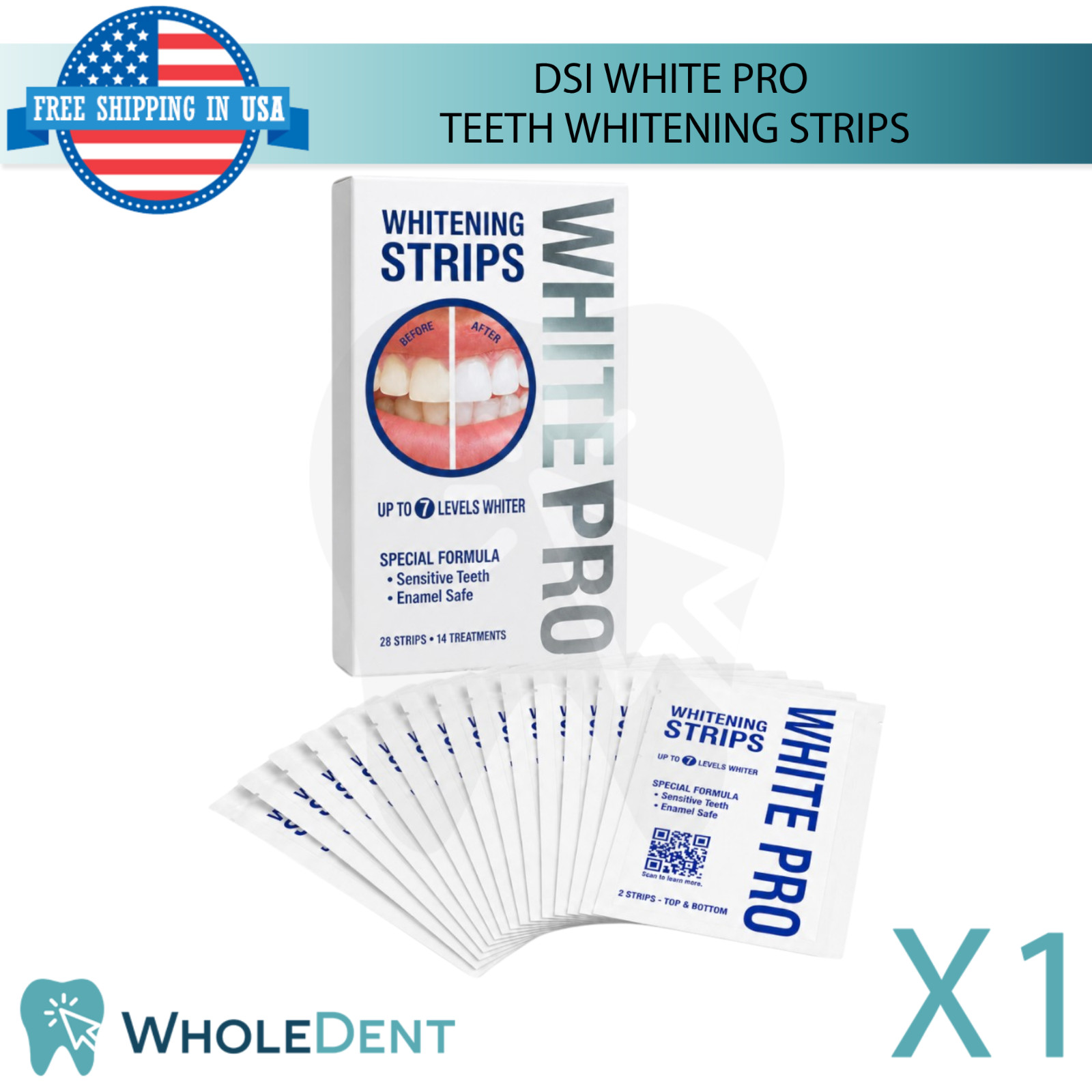White-Pro Dental Professional Whitening Strips Easy to Use Tooth Stains Removal